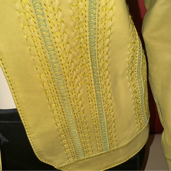 Chinese Belgium Design embroidered leather tailored jacket 4 - Picture 6 of 16